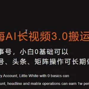 冷门蓝海AI长视频3.0搬运新玩法 零基础小白可上手长期运营-雨叶虚拟资源网