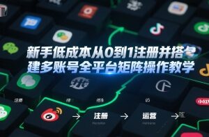 新手从0到1低成本搭建全平台多账号矩阵 完整实操教学指南-雨叶虚拟资源网