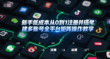 新手从0到1低成本搭建全平台多账号矩阵 完整实操教学指南