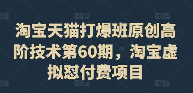 淘宝天猫打爆班第60期 虚拟品付费运营全流程实操教程