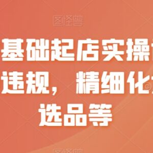 淘宝零基础起店实操课 违规规避选词选品全流程运营教学-雨叶虚拟资源网