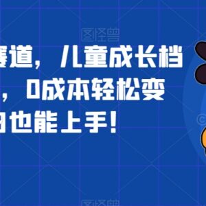 儿童成长档案冷门蓝海赛道玩法 0成本新手可上手变现教程-雨叶虚拟资源网