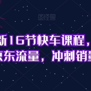 2023最新京东快车16节实操课程 助力商家提升流量冲刺销量-雨叶虚拟资源网