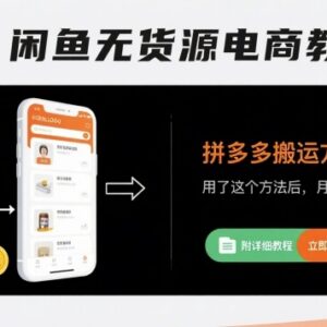 闲鱼无货源电商实操教程 拼多多搬运玩法附全流程教学-雨叶虚拟资源网