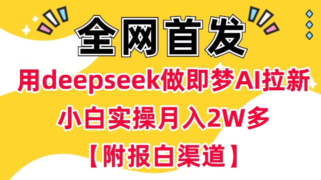 用DeepSeek做即梦AI抖音拉新 小白完整实操教程附报白渠道