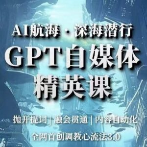 GPT自媒体精英运营课程 含全网首创调教心流法3.0实操教学-雨叶虚拟资源网