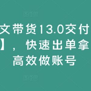 2024抖音图文带货13.0体系课 全品类实操助力快速起号出单-雨叶虚拟资源网