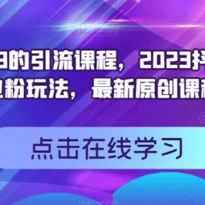 2023抖音高效创业粉引流玩法教程 原售价399实操课程分享-雨叶虚拟资源网