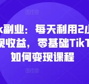 零基础TikTok运营变现全教程 每天2小时做TK副业获收益-雨叶虚拟资源网