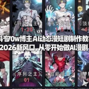 2026新风口AI动态漫短剧制作教学 零基础普通人也可上手变现-雨叶虚拟资源网