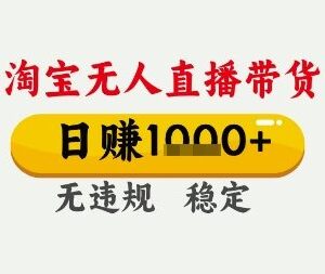 淘宝无人直播带货实操玩法 无需露脸一台电脑即可开播运营-雨叶虚拟资源网