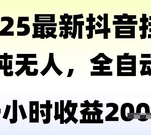 2025抖音纯无人直播撸音浪礼物项目 小白低门槛当天见收益-雨叶虚拟资源网