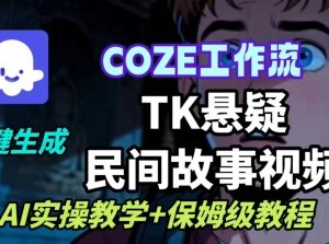 用Coze扣子工作流一键生成TK悬疑民间故事视频 零基础AI实操保姆级教程-雨叶虚拟资源网