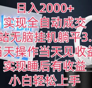 B站全自动成交挂机3.0操作教程 可实现日入2000睡后收益-雨叶虚拟资源网