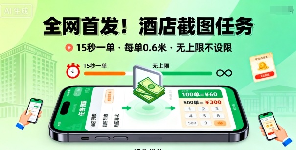 美团酒店截图任务操作指南 低门槛短耗时副业赚钱玩法详解