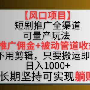 2024短剧推广全渠道双重收益玩法 无需剪辑搬运即可获双份收益-雨叶虚拟资源网