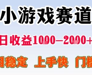 0门槛小游戏掘金项目解析 上手快收益稳定适合新手实操-雨叶虚拟资源网
