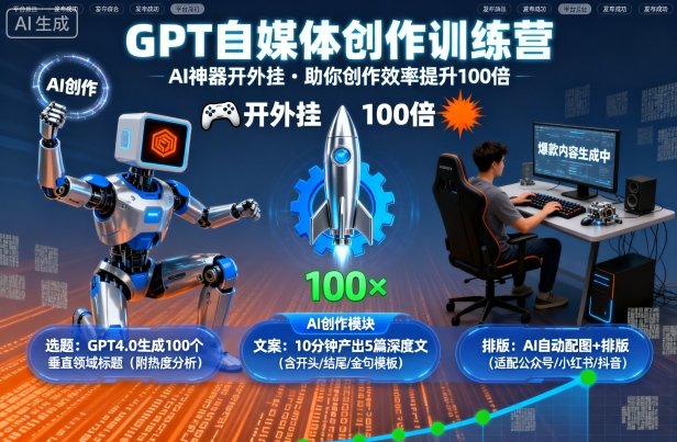 ChatGPT自媒体创作训练营 掌握AI创作技巧提升效率实现账号变现