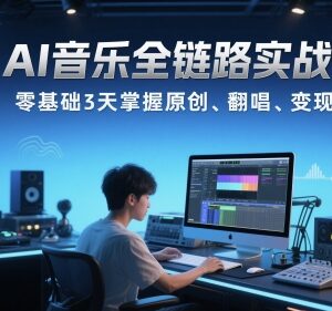 零基础AI音乐全链路实战课 3天掌握原创翻唱及变现方法-雨叶虚拟资源网