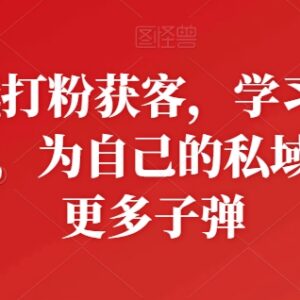AD投流私域打粉获客实操教程 高效扩充私域客源学习资料-雨叶虚拟资源网