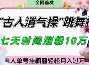 古人消气养生操账号运营拆解 低门槛起号橱窗变现实操指南-雨叶虚拟资源网
