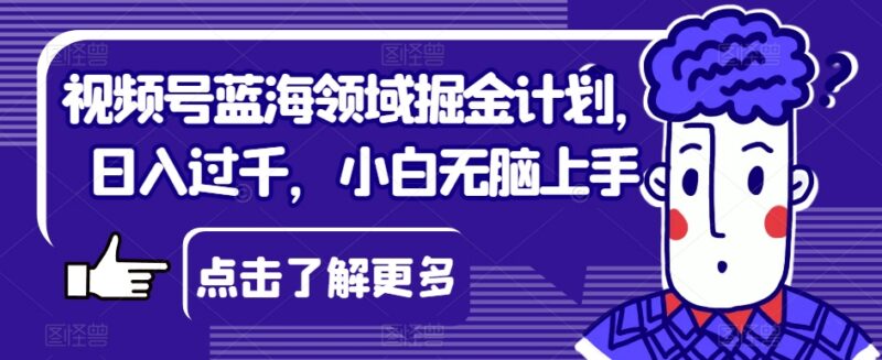 视频号蓝海领域掘金实操攻略 零基础小白可上手的变现项目
