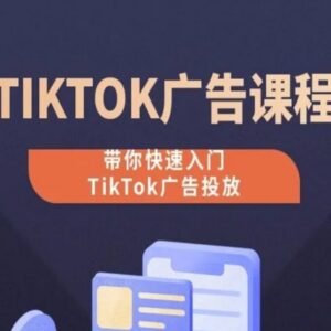 TikTok广告投放0-1实操课程 零基础入门全流程系统教学-雨叶虚拟资源网