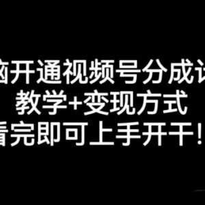 视频号分成计划开通实操教程 操作步骤及变现方式详解-雨叶虚拟资源网