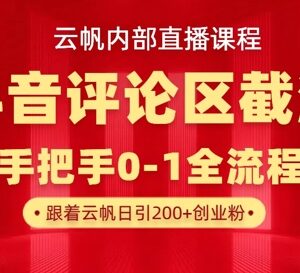 2024抖音评论区截流实操玩法 精准引流创业粉单号日引300+-雨叶虚拟资源网