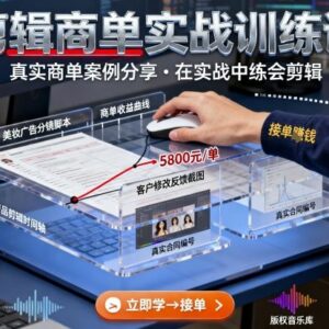 剪辑商单实战训练课 真实案例带练提升剪辑思维与接单能力-雨叶虚拟资源网