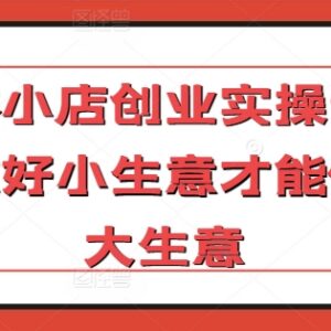 实体小店创业实操课 小生意引流获客经营落地技巧大全-雨叶虚拟资源网
