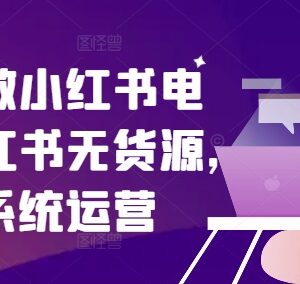 零基础小红书无货源电商系统教程 从开店到出单全流程实操-雨叶虚拟资源网