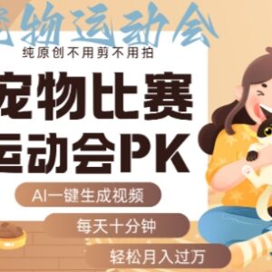 AI一键生成宠物竞技PK视频 无需拍摄剪辑副业轻松月入过万-雨叶虚拟资源网