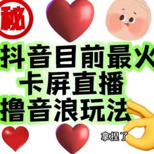 市面收费1980的抖音卡屏无人直播玩法 单账号收益数百到数千元-雨叶虚拟资源网