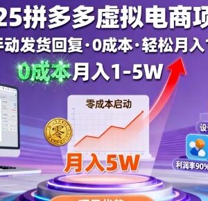 2025拼多多虚拟电商项目详解 零成本无人值守副业增收指南-雨叶虚拟资源网
