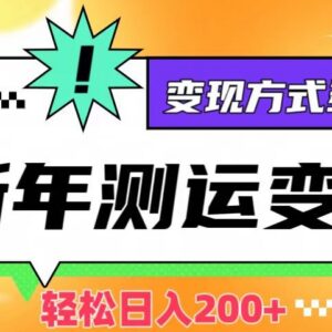 新年运势测试变现项目拆解 新手易操作几分钟出作品日入200+-雨叶虚拟资源网