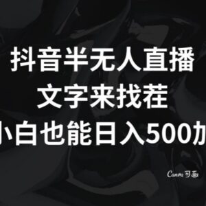 抖音半无人直播推广文字找茬小游戏 日赚500+项目玩法详解-雨叶虚拟资源网