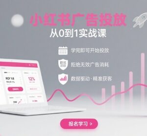 小红书广告投放从0到1实战课 全流程实操降低无效广告消耗-雨叶虚拟资源网