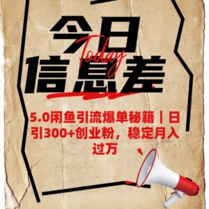 闲鱼5.0引流爆单教程 日引300+创业粉实现稳定月入过万玩法-雨叶虚拟资源网