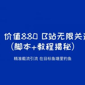 B站无限关注截流精准引流实操教程 附配套操作脚本及使用说明-雨叶虚拟资源网