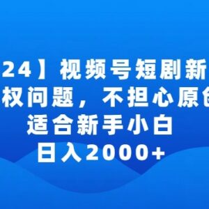 2024视频号短剧推广玩法 无授权原创风险适合新手小白操作-雨叶虚拟资源网