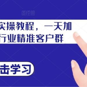 私域加群实操教程 教你快速获取行业及本地精准客户群-雨叶虚拟资源网
