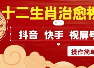 抖音小红书视频号十二生肖治愈视频制作及运营实操教程-雨叶虚拟资源网