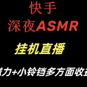 快手深夜ASMR挂机直播玩法教程 磁力小铃铛收益附工具素材-雨叶虚拟资源网