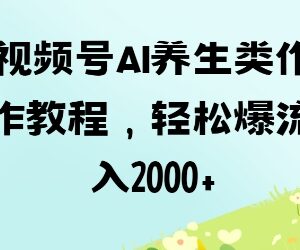 视频号AI养生类作品制作 规避违规获流变现实操教程-雨叶虚拟资源网