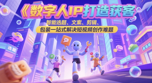 数字人IP打造获客变现实操课 一站式解决短视频创作全流程难题