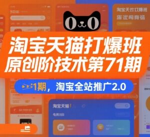 淘宝天猫打爆班第71期 全站推广2.0高阶运营实操教程-雨叶虚拟资源网