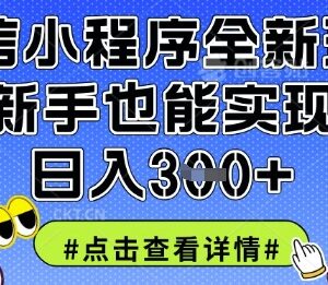 2025微信小程序低门槛变现玩法 新手易操作单日可赚900元-雨叶虚拟资源网