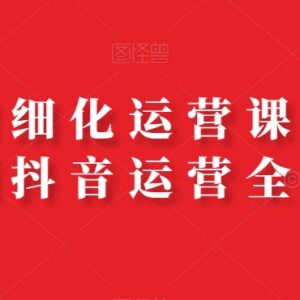 抖店精细化运营全流程课程 从开店到带货全环节实操教学-雨叶虚拟资源网