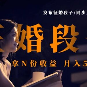 发布征婚段子多平台同步获收益 月入5千完整实操教程-雨叶虚拟资源网